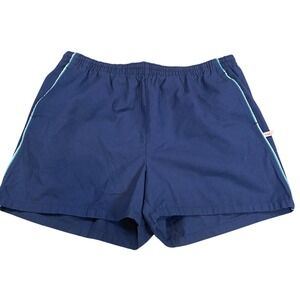 Vintage Jantzen Swim Trunks‎ Mens Size 1x Blue Shorts Light Blue Trim Lined